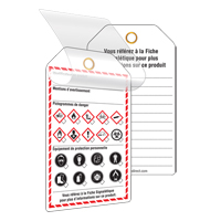 &eacute;tiquettes auto-plastifiantes pour le milieu de travail, Papier cartonn&eacute;, 3-3/8" la x 5-3/4" h, Français The Estey Group