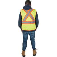 Flame-Resistant Surveyor Vest, High Visibility Lime-Yellow, Medium, Polyester The Estey Group
