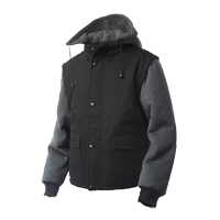 Manteau avec manches &agrave; fermeture &agrave; glissi&egrave;re, Hommes, Grand, Noir The Estey Group