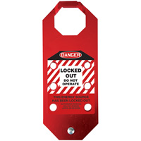 Moraillon de verrouillage pr&eacute;venant l'utilisation conforme aux normes OSHA Danger Stopout Aluma-Tag, Rouge The Estey Group