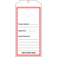 GHS Jumbo Safety Tag, Cardstock, 3-7/8" W x 8-1/2" H, English The Estey Group