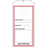 GHS Jumbo Tags, Cardstock, 3-7/8" W x 8-1/2" H, English The Estey Group