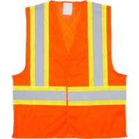 Traffic Safety Vest, High Visibility Orange, Medium, Polyester The Estey Group