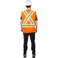 Traffic Safety Vest, High Visibility Orange, Medium, Polyester The Estey Group