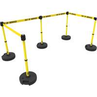 PLUS Barrier Post Set X5, Plastic, 42" H, Yellow Tape, 15' Tape Length The Estey Group
