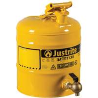 Bidon de s&eacute;curit&eacute; pour tablette, Type I, Acier, 5 gal. US, Jaune, Homologu&eacute; FM The Estey Group