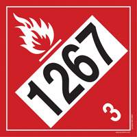 1267 Petroleum Crude Oil Flammable Liquid TDG Placard, Adhesive Vinyl The Estey Group