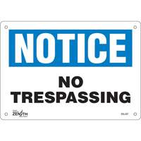 "No Trespassing" Sign, 7" x 10", Aluminum, English The Estey Group