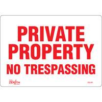 "Private Property" Sign, 7" x 10", Vinyl, English The Estey Group