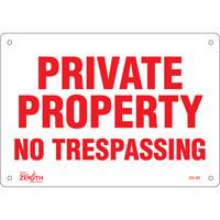 "Private Property" Sign, 7" x 10", Plastic, English The Estey Group