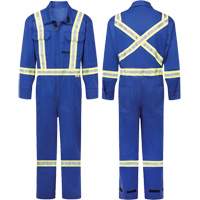 Avenger 7 oz. Flame Resistant Coveralls, Size 38 (Tall), Royal Blue The Estey Group