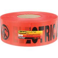 Ruban pour barri&egrave;res pour services publics souterrains Scotch, Anglais, 3" la x 1000' lo, 4 mils, Noir/rouge The Estey Group