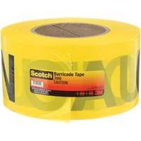 Ruban pour barri&egrave;res pour services publics souterrains Scotch, Anglais, 3" la x 1000' lo, 2 mils, Noir sur jaune The Estey Group