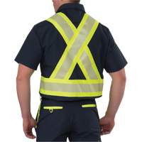 Ripstop High Visibility Short Sleeved Shirt, Polyester, Small, Navy Blue The Estey Group