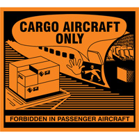 "Cargo Aircraft Only" Handling Labels, 4-3/4" L x 4-1/4" W, Orange The Estey Group