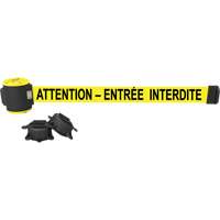 Wall Mount Barrier, Plastic, Magnetic Mount, 30', Yellow Tape The Estey Group
