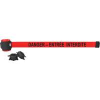 Wall Mount Barrier, Plastic, Magnetic Mount, 30', Red Tape The Estey Group