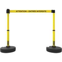 Plus Barrier Post Set, Plastic, 42" H, Yellow Tape, 15' Tape Length The Estey Group