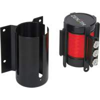 Wall Mount Barrier with Magnetic Tape, Steel, Screw Mount, 12', Red Tape The Estey Group