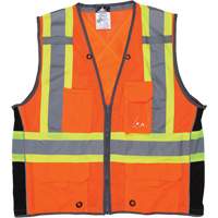 Surveyor Safety Vest, High Visibility Orange, Large, Polyester The Estey Group