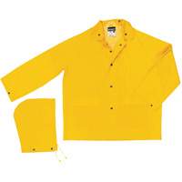 Imperm&eacute;able de s&eacute;rie classique avec capuchon amovible, Polyester/PVC, Grand, Jaune The Estey Group