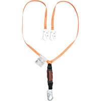 Titan Shock-Absorbing Lanyard, 6', Locking Snap Hook Center, Locking Snap Hook Leg Ends, Polyester The Estey Group