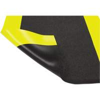 Airsoft Anti-Fatigue Mat, Pebbled, 3' x 5' x 3/8", Black/Yellow, PVC Sponge The Estey Group