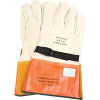 Leather Protector Gloves with Strap, Size 8, 12" L The Estey Group