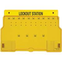 Poste de cadenassage trilingue recouvert, Cadenas Aucune, Capacit&eacute; de 10, Cadenas Non compris The Estey Group