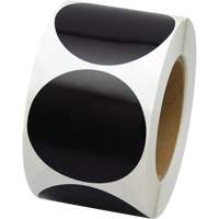 Pastilles de marquage color&eacute;es, Cercle, 3" lo x 3" la, Noir, Vinyle The Estey Group