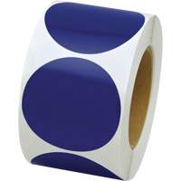 Pastilles de marquage color&eacute;es, Cercle, 3" lo x 3" la, Bleu, Vinyle The Estey Group