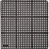 Cushion-Ease&reg; 550 Interlocking Anti-Fatigue Mat, Slotted, 3' x 3' x 3/4", Black, Rubber The Estey Group