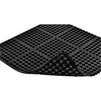 Cushion-Ease&reg; 550 Interlocking Anti-Fatigue Mat, Slotted, 3' x 3' x 3/4", Black, Rubber The Estey Group