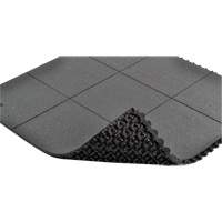 Cushion-Ease&reg; Interlocking Anti-Fatigue Mat, Pebbled, 3' x 3' x 3/4", Black, Natural Rubber The Estey Group
