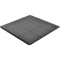 Cushion-Ease&reg; Interlocking Anti-Fatigue Mat, Pebbled, 3' x 3' x 3/4", Black, Natural Rubber The Estey Group