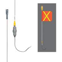 Safety Whip&reg; All-Weather Super-Duty Warning Whips with Constant LED Light, Spring Mount, 3' High, Orange with Reflective The Estey Group