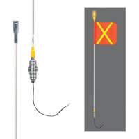 Safety Whip&reg; All-Weather Super-Duty Warning Whips with Constant LED Light, Spring Mount, 5' High, Orange with Reflective The Estey Group