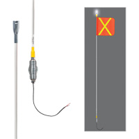Safety Whip&reg; All-Weather Super-Duty Warning Whips with Constant LED Light, Spring Mount, 10' High, Orange with Reflective The Estey Group