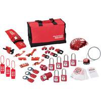 Trousse de cadenassage avec cadenas en thermoplastique de qualit&eacute; sup&eacute;rieure Zenex, Ensemble &eacute;lectrique/Vanne, 34 composants compris The Estey Group