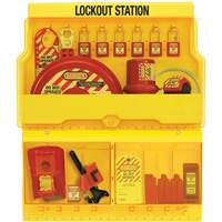 Station de cadenassage pour vannes et appareils &eacute;lectriques de luxe standard, Cadenas Thermoplastique, Capacit&eacute; de 32, Cadenas Compris The Estey Group