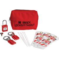 Trousse de cadenassage/&eacute;tiquetage avec cadenas de s&eacute;curit&eacute; en nylon dans une pochette, Ensemble &eacute;lectrique, 14 composants compris The Estey Group