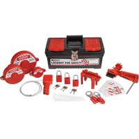 Trousse de cadenassage et d&eacute;tiquetage avec cadenas de s&eacute;curit&eacute; en aluminium et boîte &agrave; outils, Ensemble Vanne, 32 composants compris The Estey Group