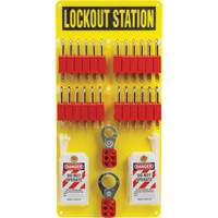 Tableau de cadenassage et &eacute;tiquetage avec cadenas de s&eacute;curit&eacute; en nylon utilisant des cl&eacute;s diff&eacute;rentes, Cadenas Plastique, Capacit&eacute; de 24, Cadenas Compris The Estey Group