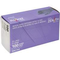 Gants jetables de calibre m&eacute;dical, 2T-Grand, Nitrile, 6 mils, Sans poudre, Noir, Classe 2 The Estey Group