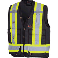 6692BK Veste de s&eacute;curit&eacute; pour arpenteur, Noir, Moyen, Polyester The Estey Group