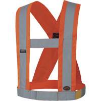 5490 4" Wide Adjustable Safety Sash, Meets/Exceeds CSA Z96 Class 2 - Level 2, High Visibility Orange, Silver Reflective Colour, One Size The Estey Group