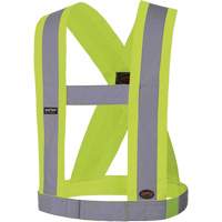 5492 4" Wide Adjustable Safety Sash, Meets/Exceeds CSA Z96 Class 2 - Level 2, High Visibility Lime-Yellow, Silver Reflective Colour, One Size The Estey Group