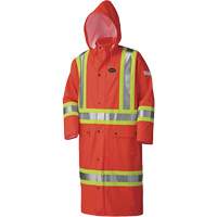 5896 Flame Resistant Waterproof Long Coat, Small, High Visibility Orange The Estey Group