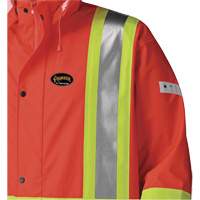 5896 Flame Resistant Waterproof Long Coat, Small, High Visibility Orange The Estey Group