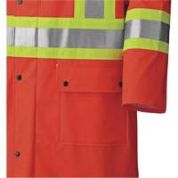 5896 Flame Resistant Waterproof Long Coat, Small, High Visibility Orange The Estey Group